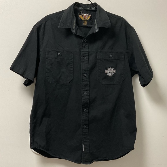 Men’s Harley-Davidson Classic Embroidered Pocket Logo 100% Cotton Button Shirt! - Picture 6 of 10